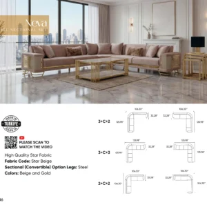 Neva Beige Sectional Set
