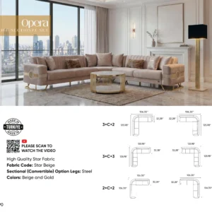 Opera Beige Sectional Set