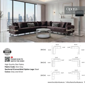 Opera Grey Sectional Set