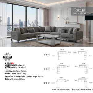 Focus Grey Sectional Set
