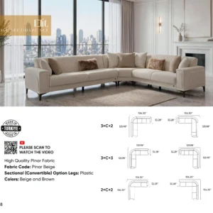 Elit Beige Sectional Set