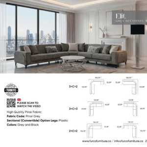 Elit Grey Sectional Set