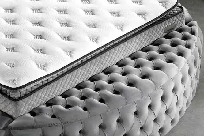 King Box Spring Bed Grey - Image 5