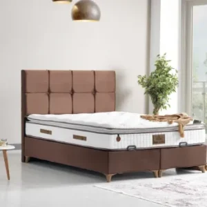 DAMLA Box Spring Bed Brown