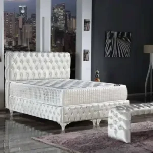 Sarayli Box Spring Bed Silver
