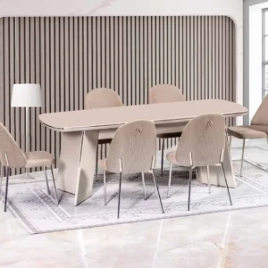 Chrome-Cappuccino Chair Table