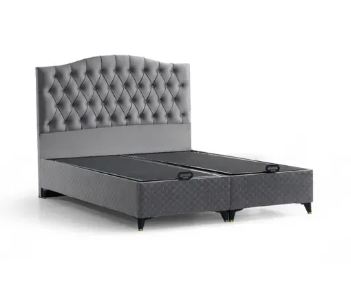 GOLD Box Spring Bed Grey - Image 3